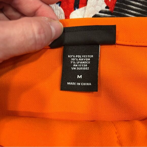 NWT Victoria Beckham Orange Scallop Trim Twill Skirt Size Medium - Picture 8 of 9